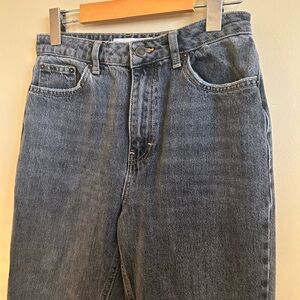 Topshop Grey High Rise Mom Jeans